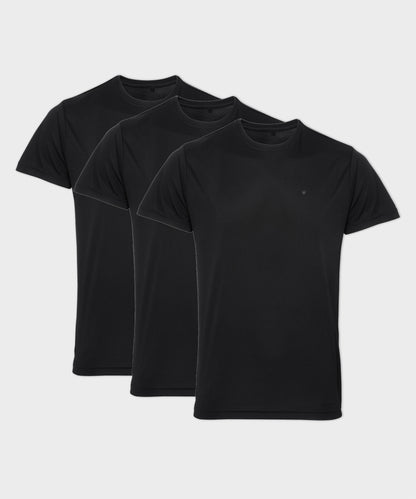 Black Active Crew Neck T-Shirt 3-Pack