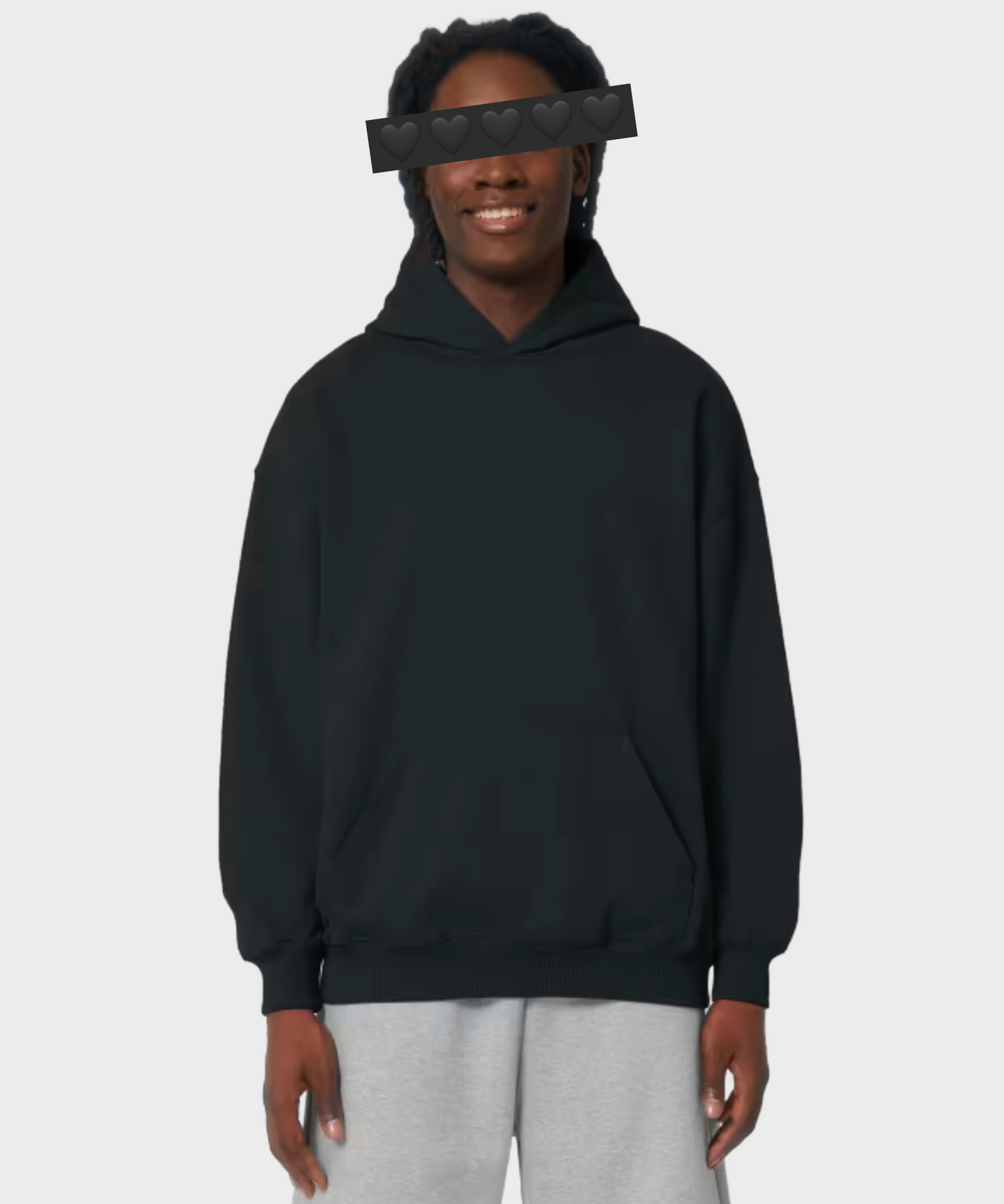 Oversized Crystal Logo Hoodie Black