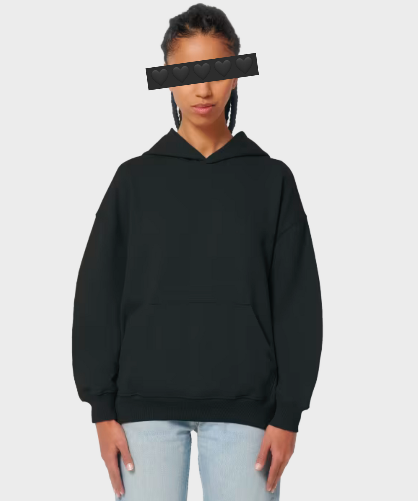 Oversized Crystal Logo Hoodie Black