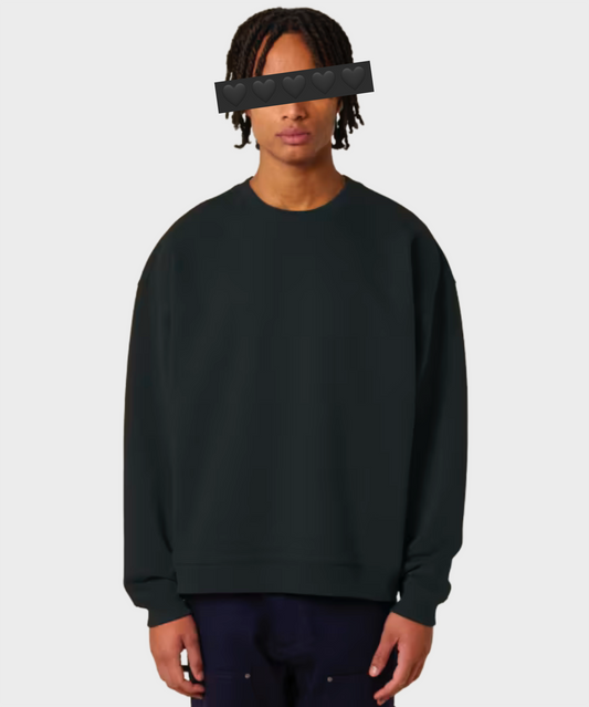 Oversized Crystal Logo Sweatshirt Black