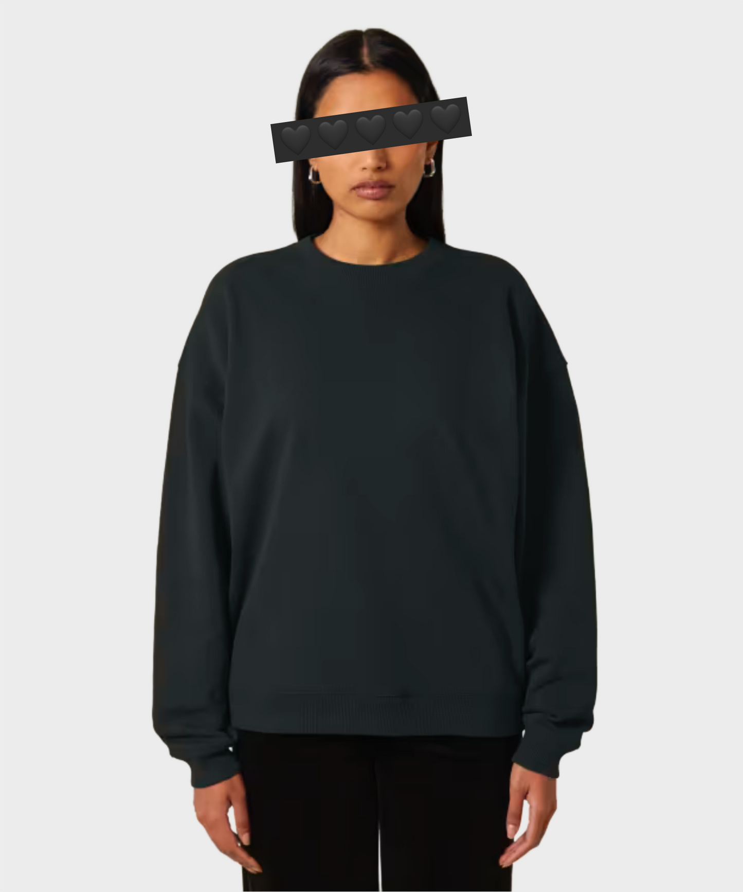 Oversized Crystal Logo Sweatshirt Black