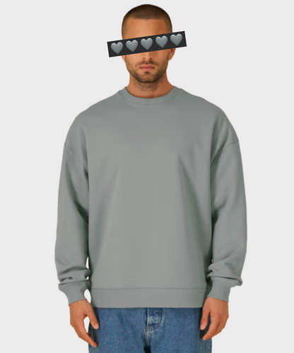 Oversized Crystal Logo Sweatshirt Black