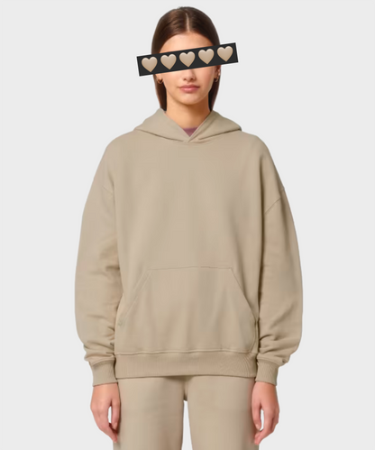 Oversized Crystal Logo Hoodie Black