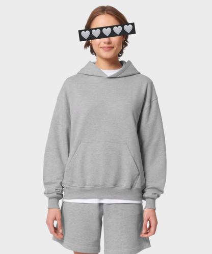 Oversized Crystal Logo Hoodie Black